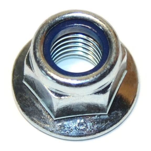 10mm-1.5 Zinc Plated Class 8 Steel Coarse Thread Flange Nylon Insert Lock Nuts