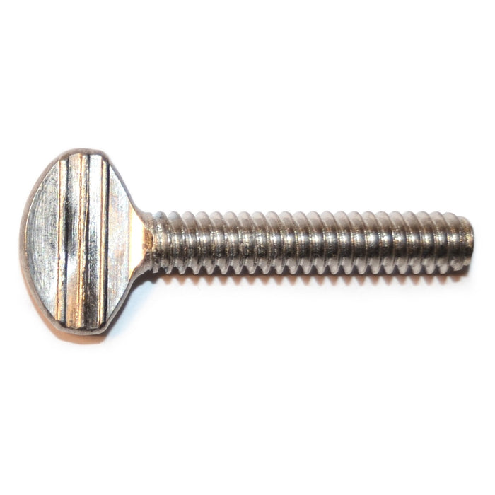 #10-24 x 1" 18-8 Stainless Steel Coarse Thread Spade Head Thumb Screws