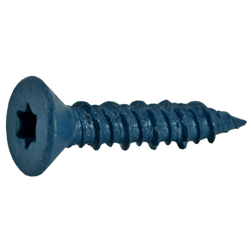 1/4" x 1-1/4" Blue Ruspert Coated Steel Star Drive Flat Head TorqueMaster Masonry Screws