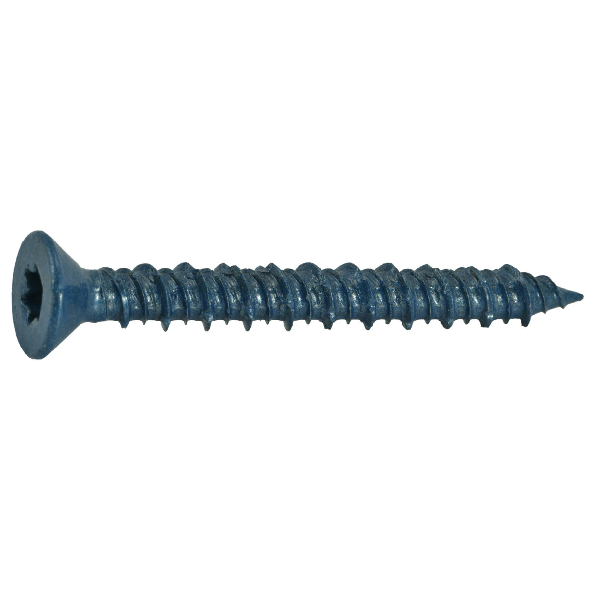1/4" x 2-1/4" Blue Ruspert Coated Steel Star Drive Flat Head TorqueMaster Masonry Screws