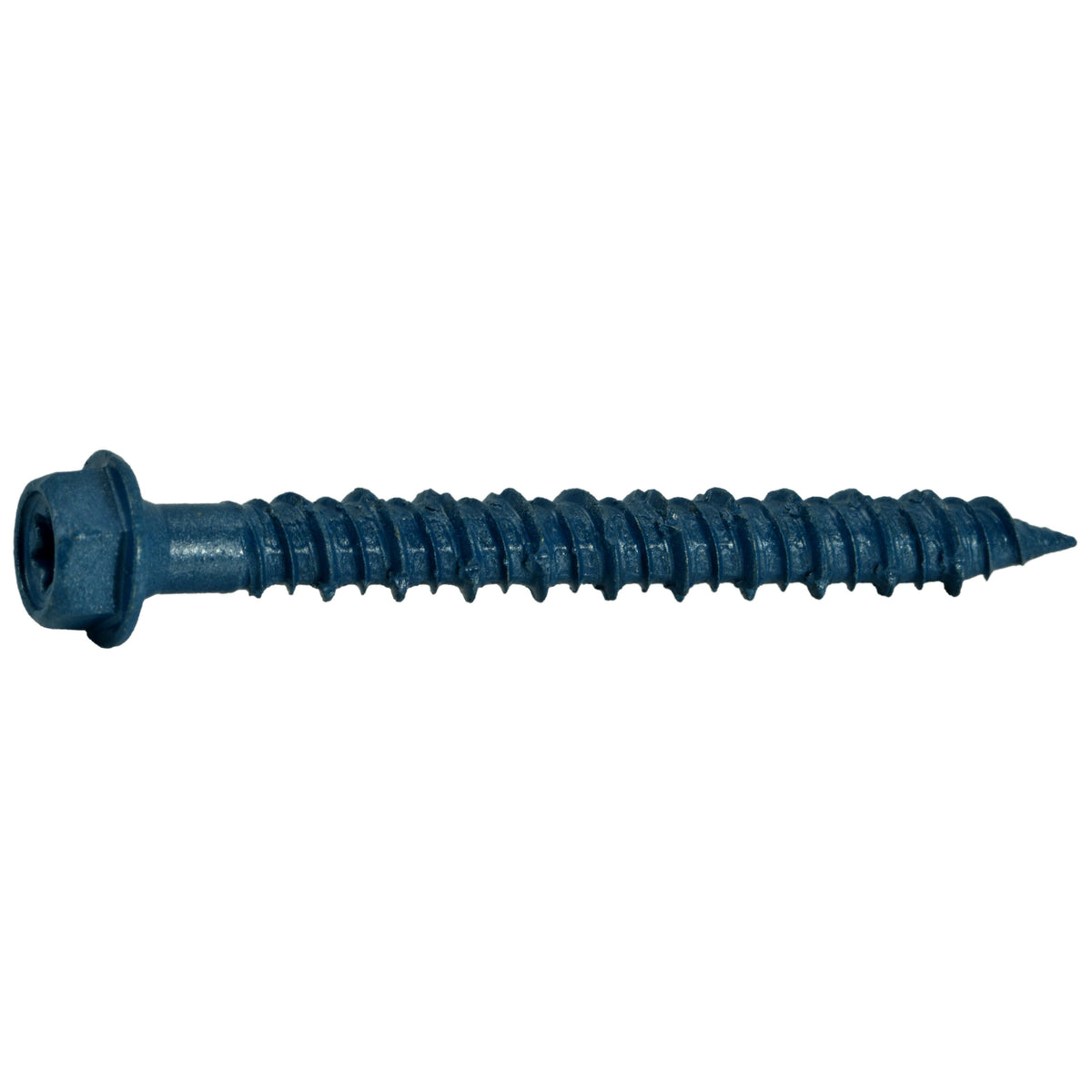 1/4" x 2-1/4" Blue Ruspert Coated Steel Star Drive Hex Washer Head TorqueMaster Masonry Screws