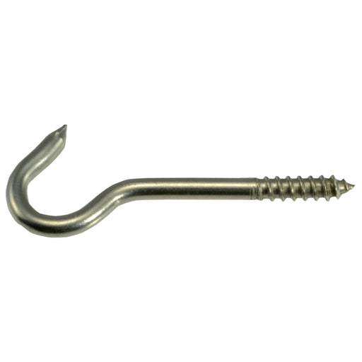 #6 x 9/64" x 3/8" x 2" 18-8 Stainless Steel Screw Hooks