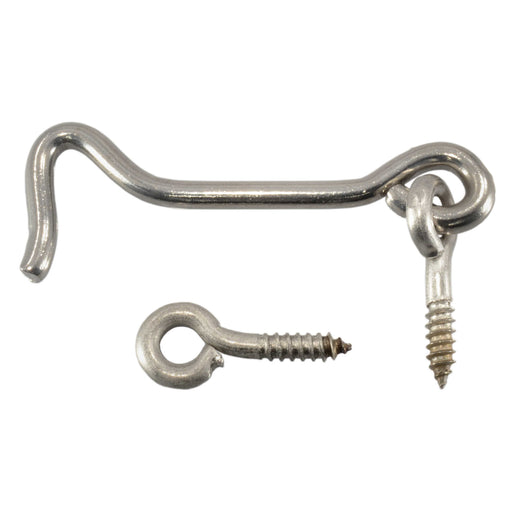 5/32" x 9/64" x 2-1/2" 18-8 Stainless Steel Gate Hooks & Eyes