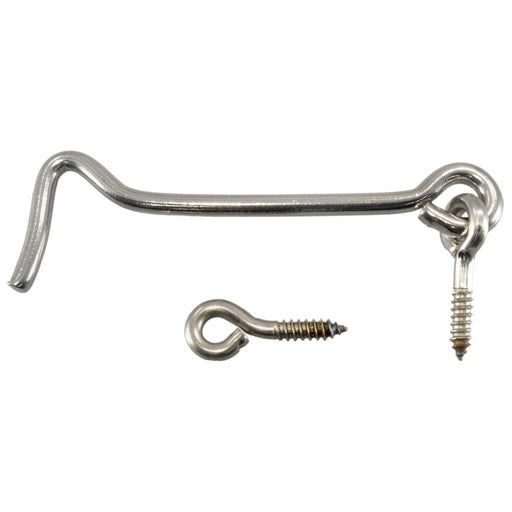 3/16" x 11/64" x 4" 18-8 Stainless Steel Gate Hooks & Eyes