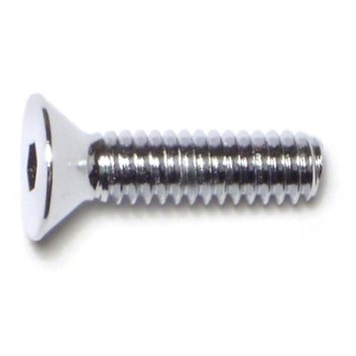 1/4"-20 x 1" Chrome Plated Grade 8 Steel Coarse Thread Flat Head Socket Cap Screws