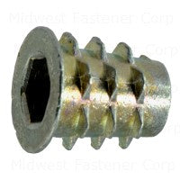 6mm Coarse Thread Brass Plated Zinc Wood Insert
