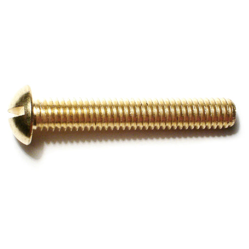 5/16"-18 x 2" Brass Coarse Thread Slotted Round Head Machine Screws