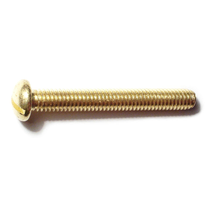5/16"-18 x 2-1/2" Brass Coarse Thread Slotted Round Head Machine Screws