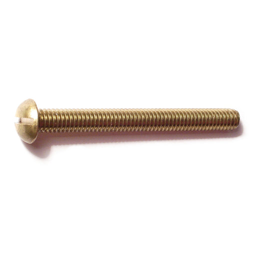 5/16"-18 x 3" Brass Coarse Thread Slotted Round Head Machine Screws