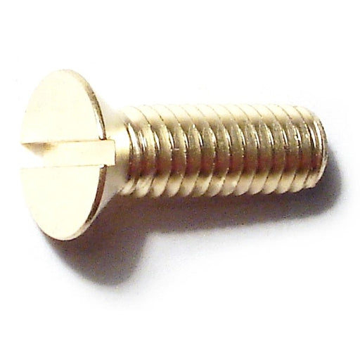 5/16"-18 x 1" Brass Coarse Thread Slotted Flat Head Machine Screws
