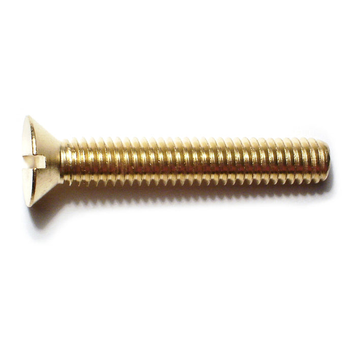 5/16"-18 x 2" Brass Coarse Thread Slotted Flat Head Machine Screws