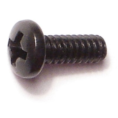 #6-32 x 3/8" Black Oxide Steel Coarse Thread Phillips Pan Head Machine Screws