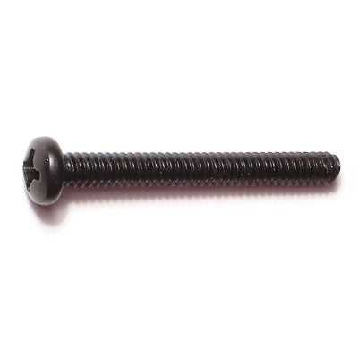 #6-32 x 1-1/4" Black Oxide Steel Coarse Thread Phillips Pan Head Machine Screws