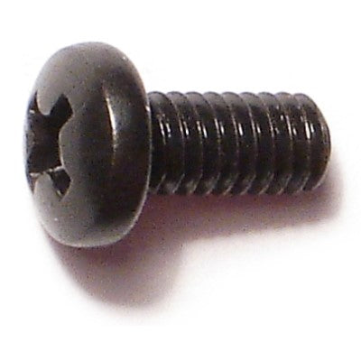 #8-32 x 3/8" Black Oxide Steel Coarse Thread Phillips Pan Head Machine Screws