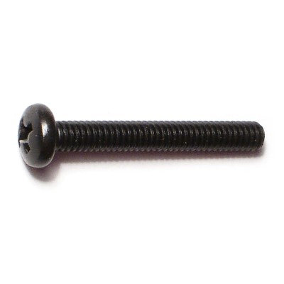 #8-32 x 1-1/4" Black Oxide Steel Coarse Thread Phillips Pan Head Machine Screws
