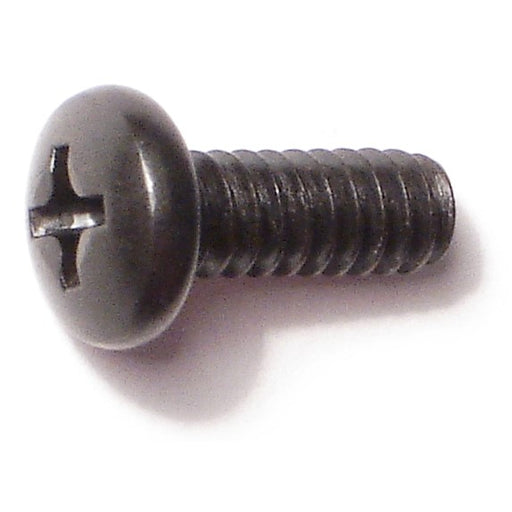 #10-24 x 1/2" Black Oxide Steel Coarse Thread Phillips Pan Head Machine Screws