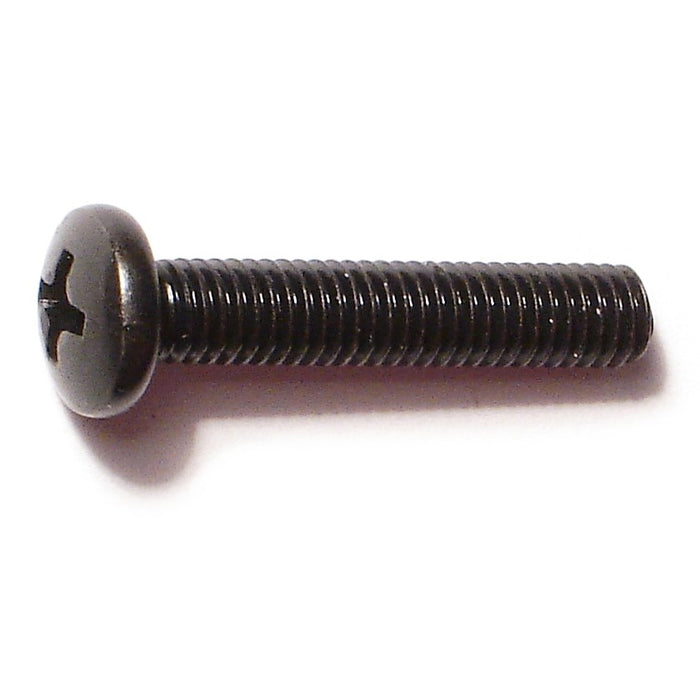 #10-32 x 1" Black Oxide Steel Fine Thread Phillips Pan Head Machine Screws