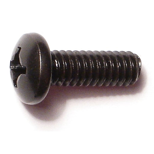 1/4"-20 x 3/4" Black Oxide Steel Coarse Thread Phillips Pan Head Machine Screws