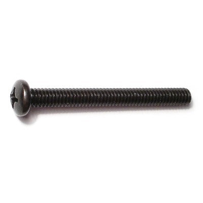 1/4"-20 x 2-1/2" Black Oxide Steel Coarse Thread Phillips Pan Head Machine Screws