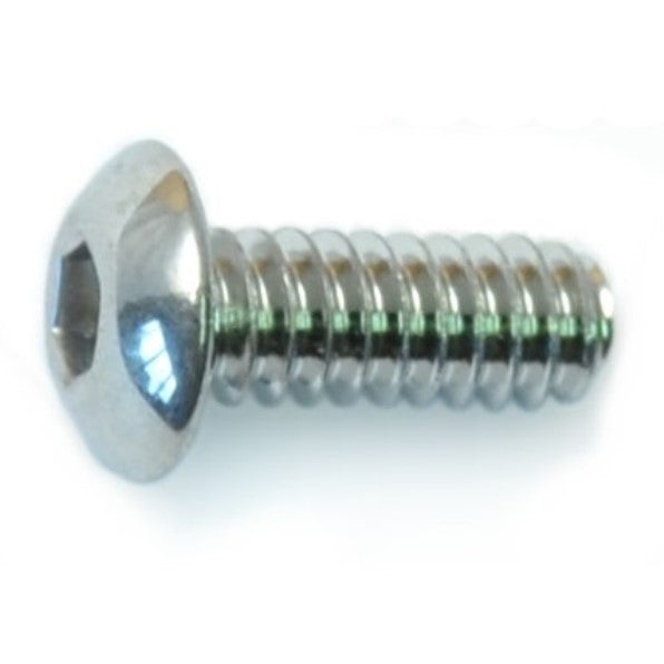 #10-24 x 1/2" Polished 18-8 Stainless Steel Coarse Thread Button Head Socket Cap Screws