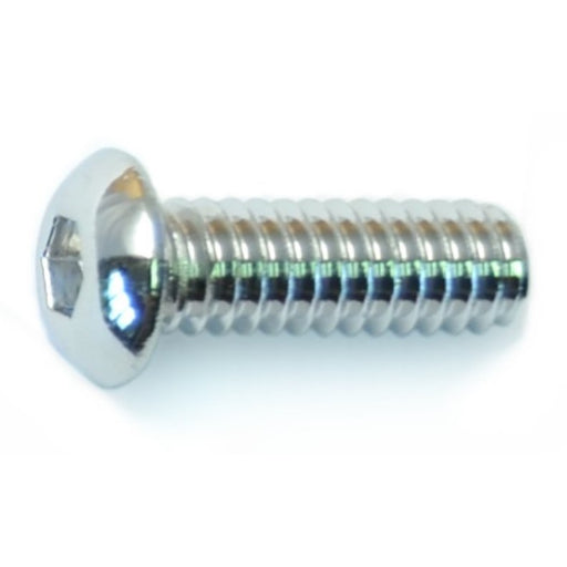 1/4"-20 x 3/4" Polished 18-8 Stainless Steel Coarse Thread Button Head Socket Cap Screws