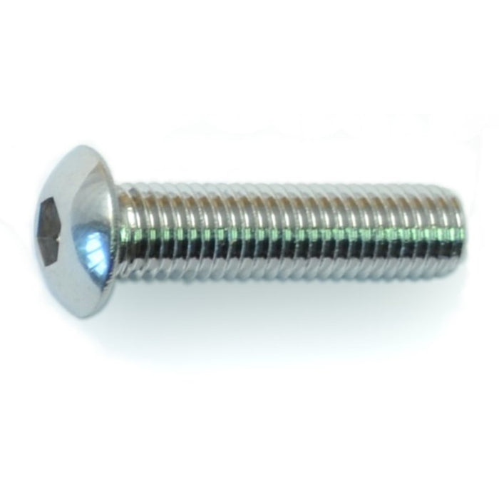 1/4"-28 x 1" Polished 18-8 Stainless Steel Fine Thread Button Head Socket Cap Screws