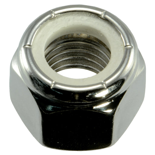 5/8"-11 Polished 18-8 Stainless Steel Coarse Thread Nylon Insert Lock Nuts
