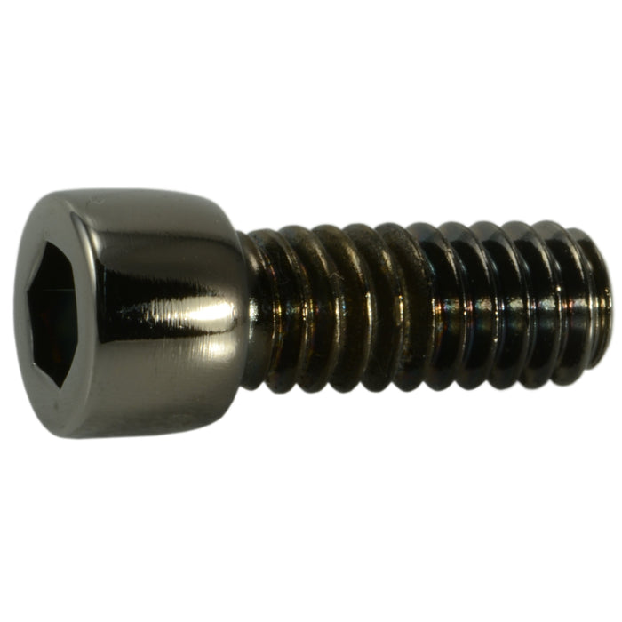 1/4"-20 x 5/8" Black Chrome Plated Steel Coarse Thread Smooth Socket Cap Screws