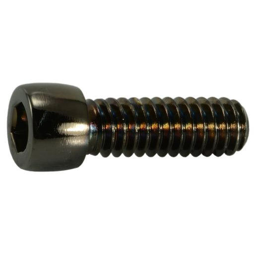 1/4"-20 x 3/4" Black Chrome Plated Steel Coarse Thread Smooth Socket Cap Screws
