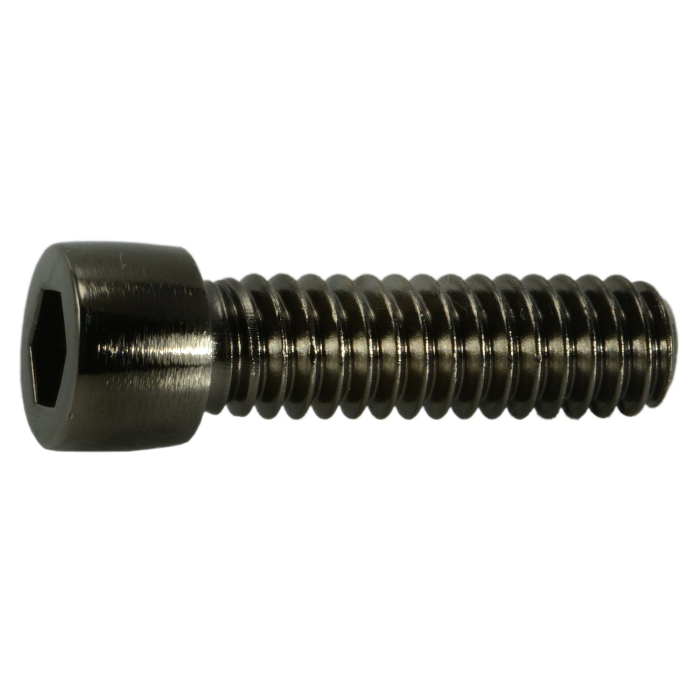 1/4"-20 x 7/8" Black Chrome Plated Steel Coarse Thread Smooth Socket Cap Screws