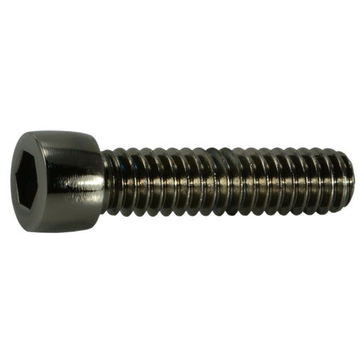 1/4"-20 x 1" Black Chrome Plated Steel Coarse Thread Smooth Socket Cap Screws