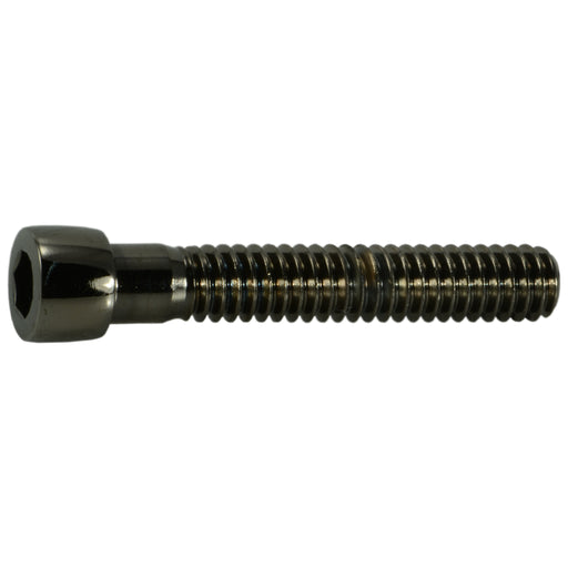 1/4"-20 x 1-1/2" Black Chrome Plated Steel Coarse Thread Smooth Socket Cap Screws