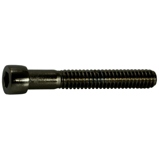 1/4"-20 x 1-3/4" Black Chrome Plated Steel Coarse Thread Smooth Socket Cap Screws