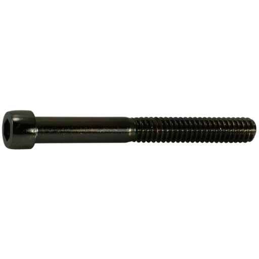 1/4"-20 x 2-1/4" Black Chrome Plated Steel Coarse Thread Smooth Socket Cap Screws