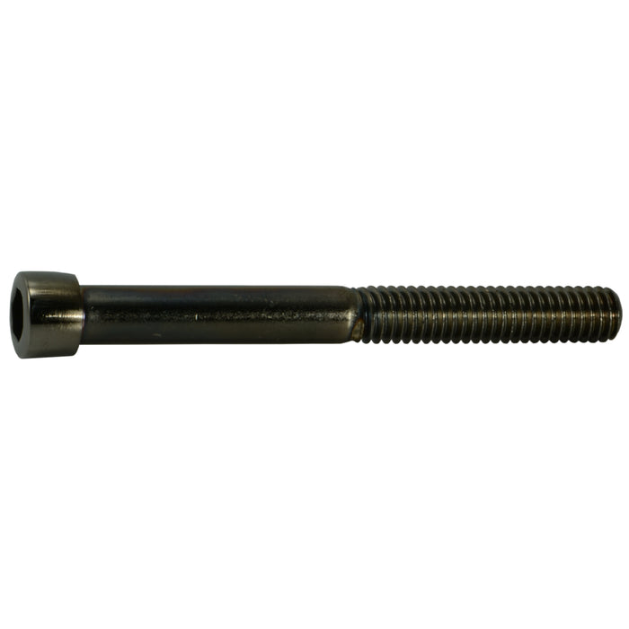 5/16"-18 x 3" Black Chrome Plated Steel Coarse Thread Smooth Socket Cap Screws