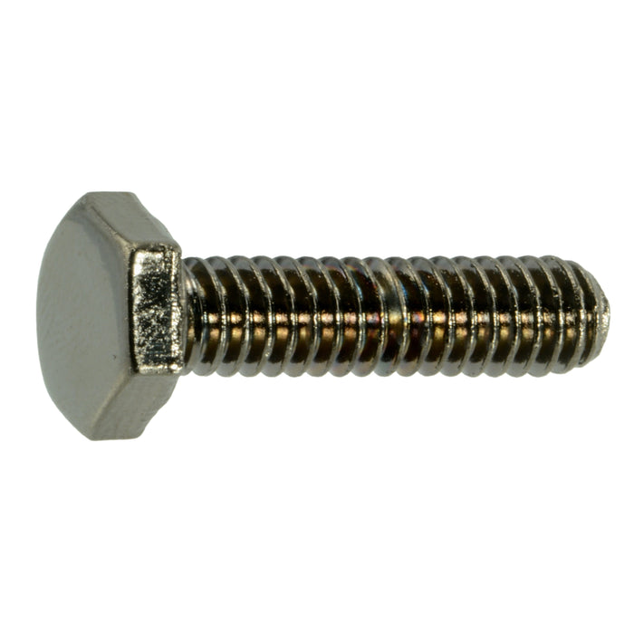 1/4"-20 x 1" Black Chrome Plated Steel Coarse Thread Hex Cap Screws