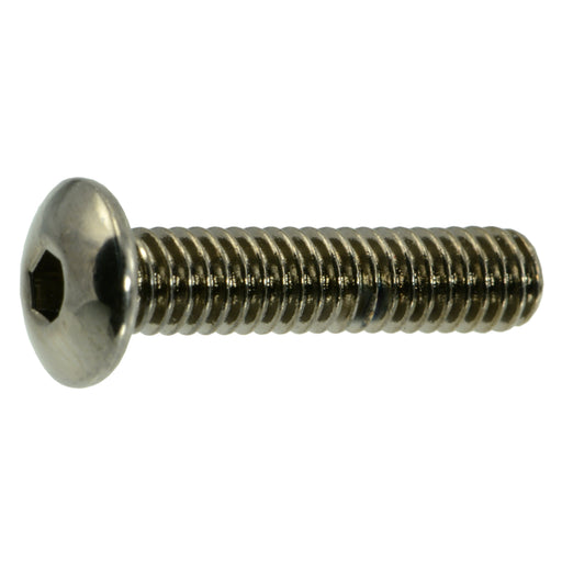 #8-32 x 3/4" Black Chrome Plated Steel Coarse Thread Button Head Socket Cap Screws
