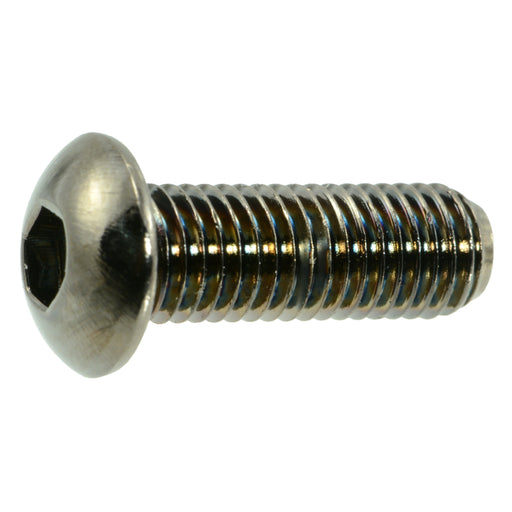 1/4"-28 x 3/4" Black Chrome Plated Steel Fine Thread Button Head Socket Cap Screws