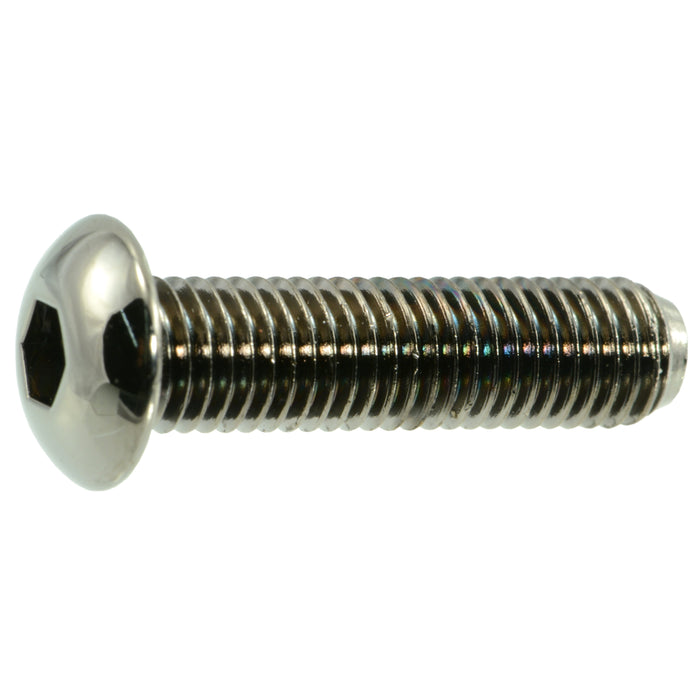 1/4"-28 x 1" Black Chrome Plated Steel Fine Thread Button Head Socket Cap Screws