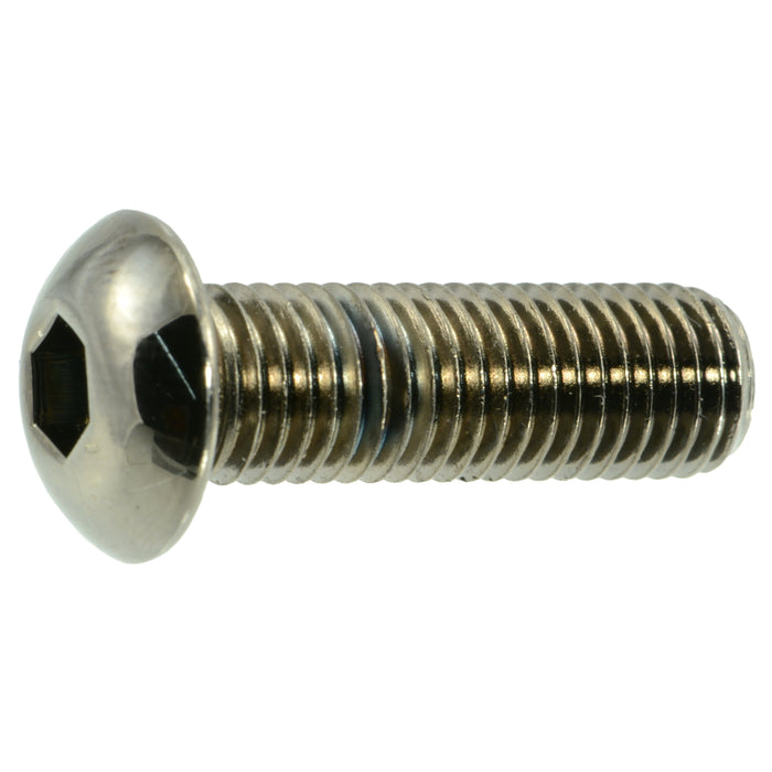 5/16"-24 x 1" Black Chrome Plated Steel Fine Thread Button Head Socket Cap Screws