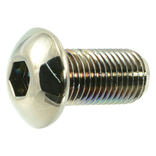 3/8"-24 x 3/4" Black Chrome Plated Steel Fine Thread Button Head Socket Cap Screws