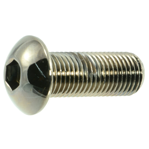 3/8"-24 x 1" Black Chrome Plated Steel Fine Thread Button Head Socket Cap Screws