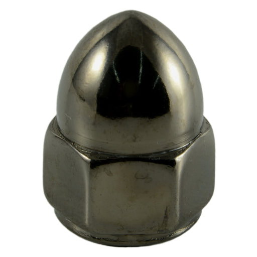1/4"-20 Black Chrome Plated Steel Coarse Thread Acorn Nuts