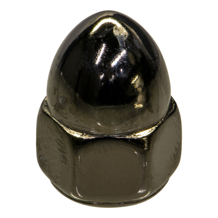 5/16"-18 Black Chrome Plated Steel Coarse Thread Acorn Nuts