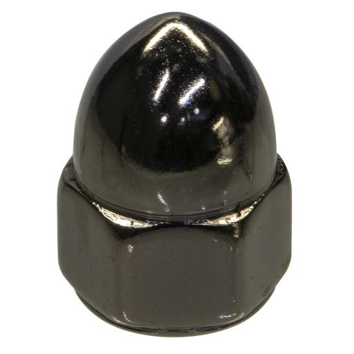 3/8"-16 Black Chrome Plated Steel Coarse Thread Acorn Nuts