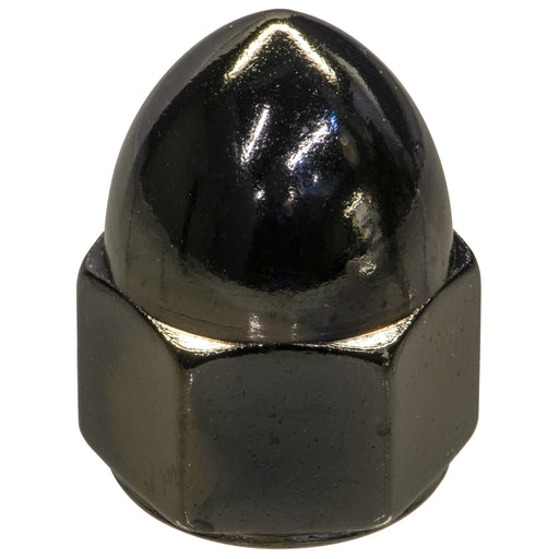 1/2"-13 Black Chrome Plated Steel Coarse Thread Acorn Nuts