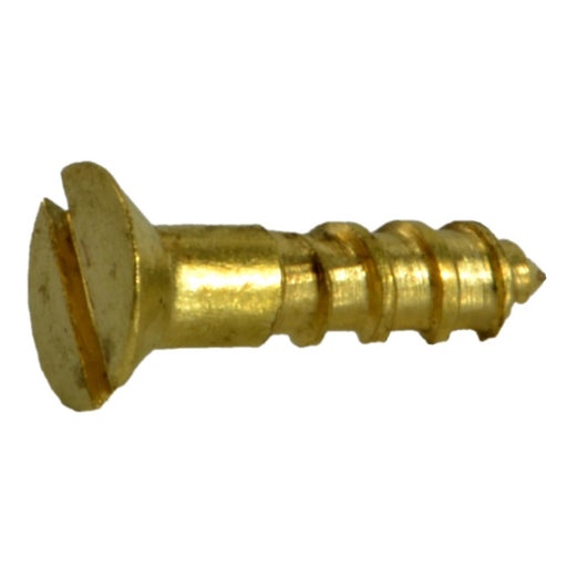 #0 x 1/4" Brass Slotted Flat Head Wood Screws
