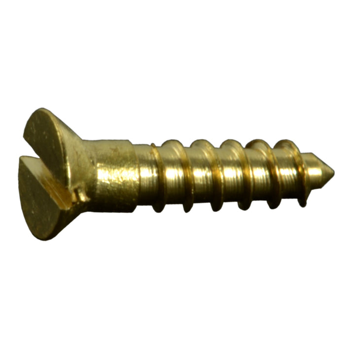 #2 x 3/8" Brass Slotted Flat Head Wood Screws