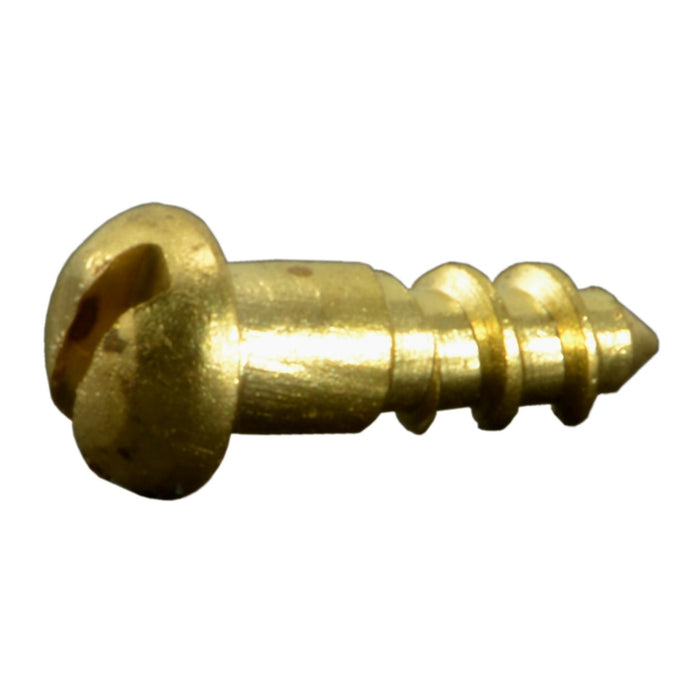 #1 x 1/4" Brass Slotted Round Head Wood Screws