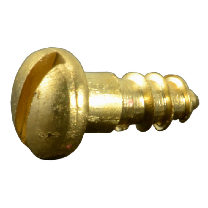 #3 x 1/4" Brass Slotted Round Head Wood Screws